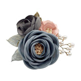 Maxbell Rose Boutonniere Artificial Flower Corsage for Formal Prom Party Ceremony Grey