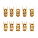 Max 10 Pcs Straight Head Female Jack RF Coaxial Adapter Connector Gold Tone