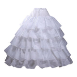 Maxbell Wedding Petticoat Elastic Waist Slips Underskirt for Party  White 4 Hoops