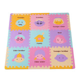 Max 9 Pieces Cartoon Puzzle Interlocking Foam Floor Tiles Kids Play Mats Family