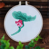 Max Modern Lotus Hand Embroidery Kit Embroidery Sampler for Beginners Lotus 2