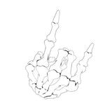 Max Maxb Unique Skull Skeleton Bone Finger Flipping Off Car Decal / Sticker White