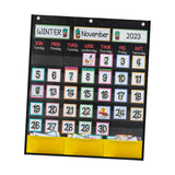 Maxbell Calendar Pocket Chart Monthly Wall Calendar for Home Preschool Kids Learning