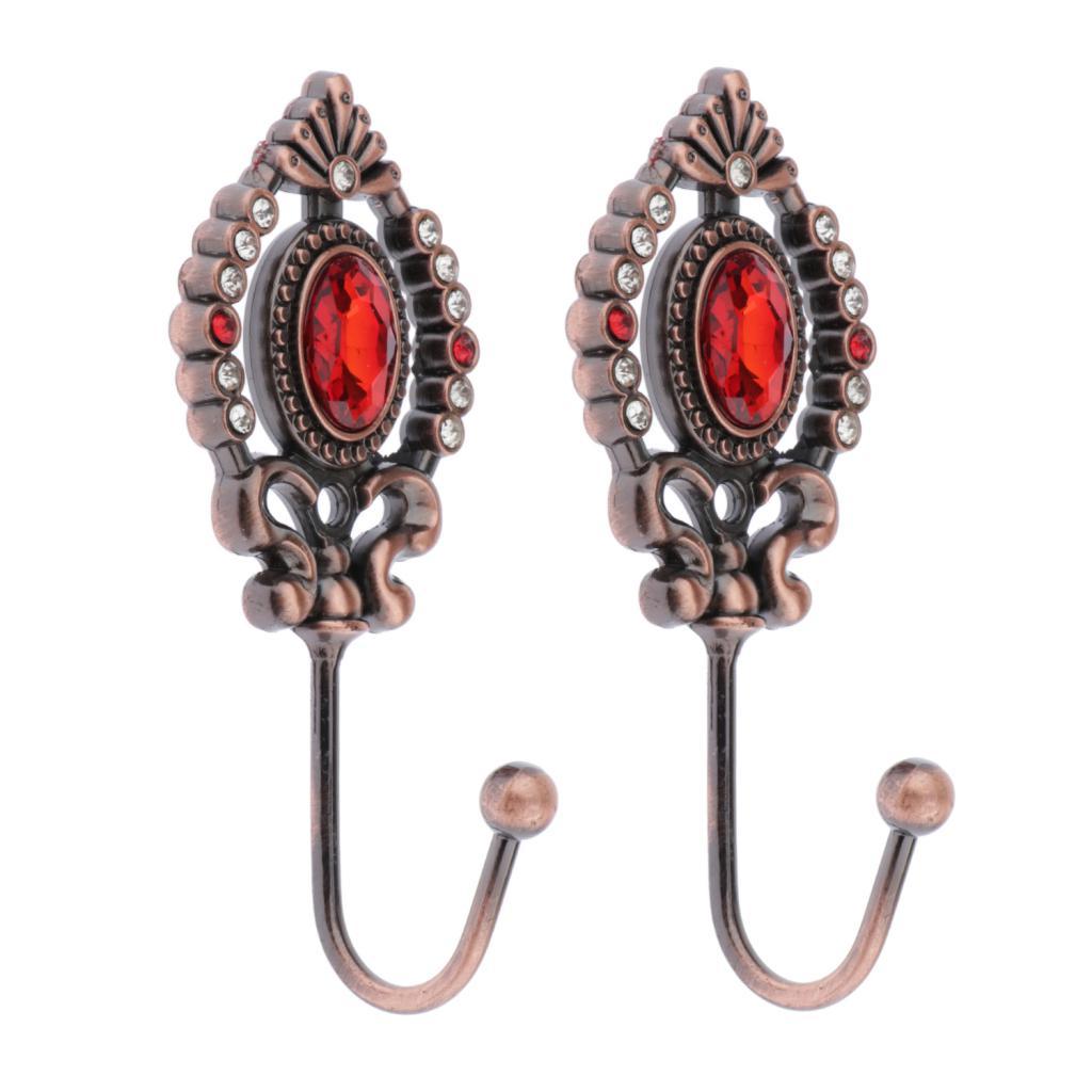 Max 2x Crown-shaped Curtain Tieback Hooks European Style Clothes Hanger Copper
