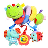 Maxbell Cute Spiral Activity Stroller Car Seat Cot Lathe Hanging Bell Baby Play Travel Toys Newborn Baby Rattles Infant Soft Plush Toys Frog