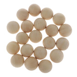 Maxbell 10/20 Pieces Bulk Round Wood Beads Loose Spacer for Jewelry Art Crafts 30MM