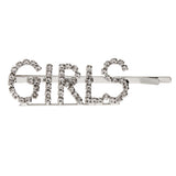 Maxbell Women Girls Hair Clip Crystal Letters Slide Hairclip Hair Pin Silver GIRLS