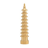 Maxbell Brass Wenchang Pagoda Feng Shui Statue Figurine Collectible Layer 9 for Desk Bottom Lettering