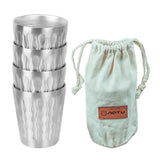 Maxbell Stainless Steel Drinking Cups Double Wall Tumbler for Camping 4Pcs 300ml