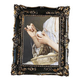 Maxbell Resin Photo Frame 5x7 Carved Antique Ornate for Home Decor Wedding Black