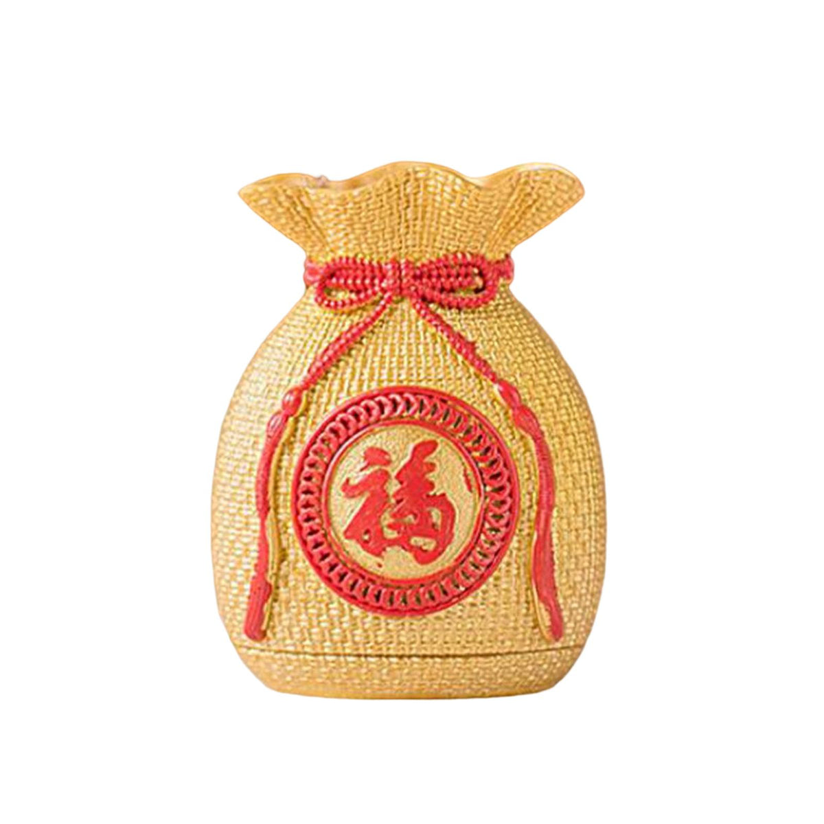 Maxbell Resin Flower Vase Blessed Bag Shape Sculpture Art Decor Centerpiece Figurine Aureate and Small