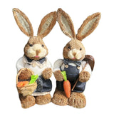 Maxbell Straw Bunny Figurine Easter Decoration for Farmhouse Desktop Holiday Gifts