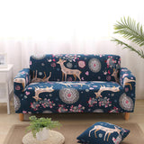 Max Elastic Sofa Cover 4 Sizes Sapphire Blue 2-Seater Christmas Deer