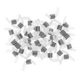 Max 50Pcs Rubber Metal Ends Connectors Retainers Holder for Eyeglass Chain Silver