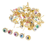 Maxbell 50/100 Pieces Colored Metal Heart Head Brads Paper Craft Fasteners 10x10mm