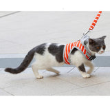 Maxbell Pet Cat Kitten Adjustable Harness Walking Lead Leash Chest Strap  Orange S