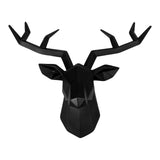 Maxbell Resin Deer Head Sculpture Wall Mount Animal Statue Figurines Decoration Black
