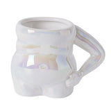 Maxbell Morning Cup belly Creative Ceramic Novelty Cup for Milk breakfast White