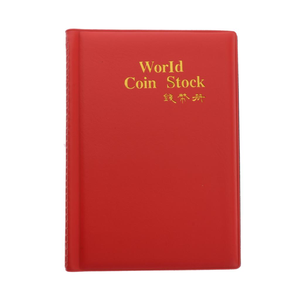 Max Maxb 120 Coins Commemorative Coin Currency Collector PU Album Book  Red