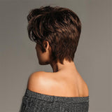 Maxbell 8'' Short Pixie Cut Curly Wig Women Human Hair Layered Wavy Daily Party Wig
