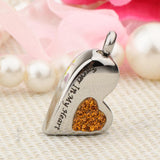 Maxbell Stainless Steel Crystal Memorial Urn Pendant Cremation Ashes Keepsake Yellow