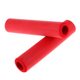 Maxbell 1Pair Non Slip Silicone Sponge Bike Handlebar Grips without Plug Red