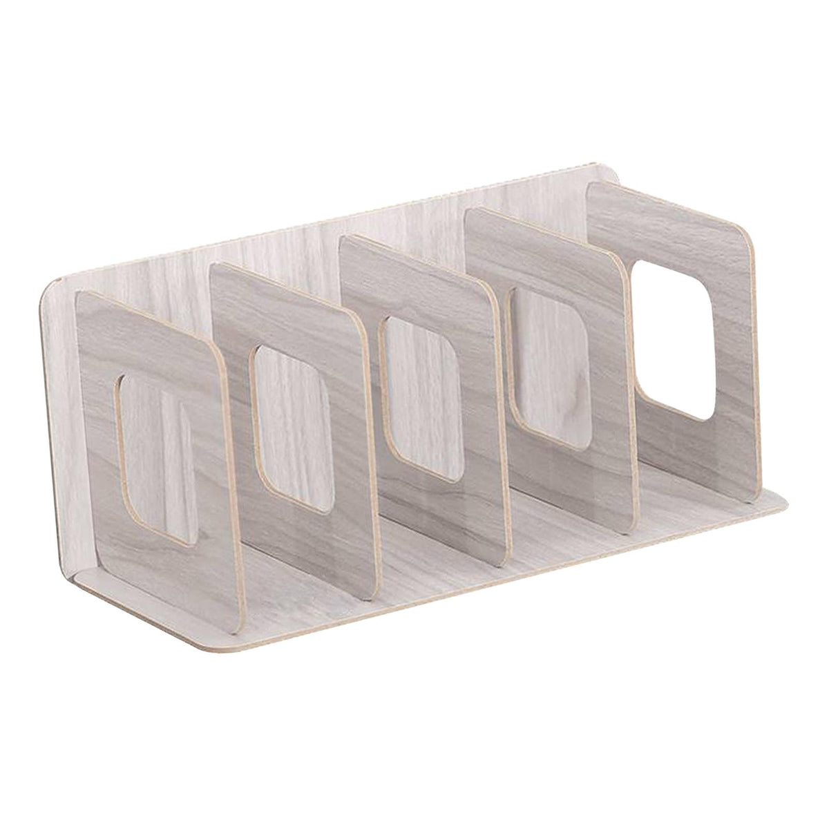 Maxbell Wood CD Rack Album Office Desk Display Shelf Holder Stand Storage Rack Grey
