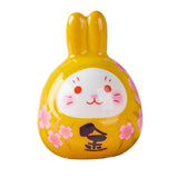 Maxbell Rabbit Statue Desktop Ornament Animal Model for Spring Festival Decor yellow