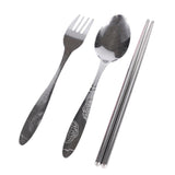 Max Reusable Stainless Steel Chopsticks Fork Spoon Set Travel Camping Portable