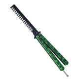 Maxbell Practice Butterfly Comb Trainer Foldable Stainless Steel Metal Practice Comb Green