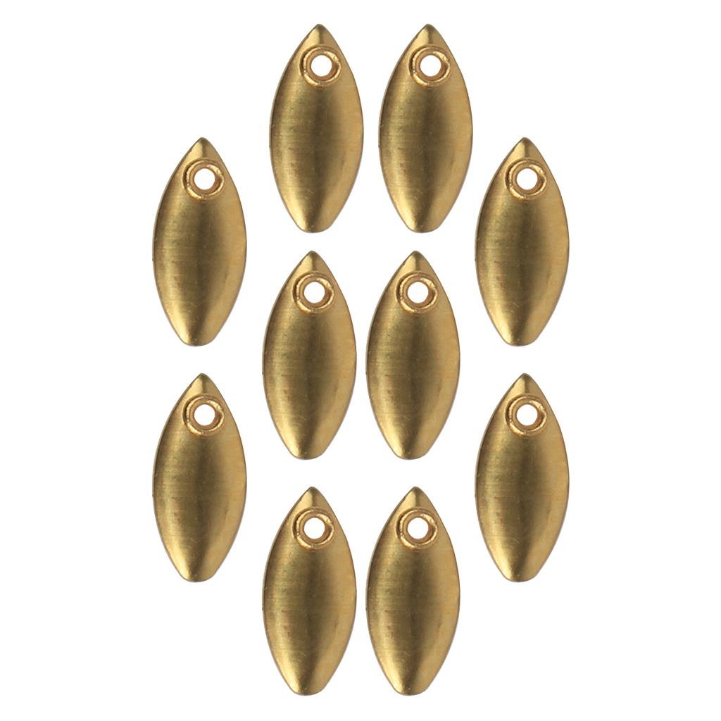 Max Metal Spoon Fishing Lures Hard Sequins Baits Golden 10pcs