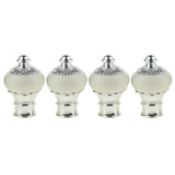 Maxbell Curtain Drape Rod Pole Decorative Caps 28mm Inner Dia. Milk White