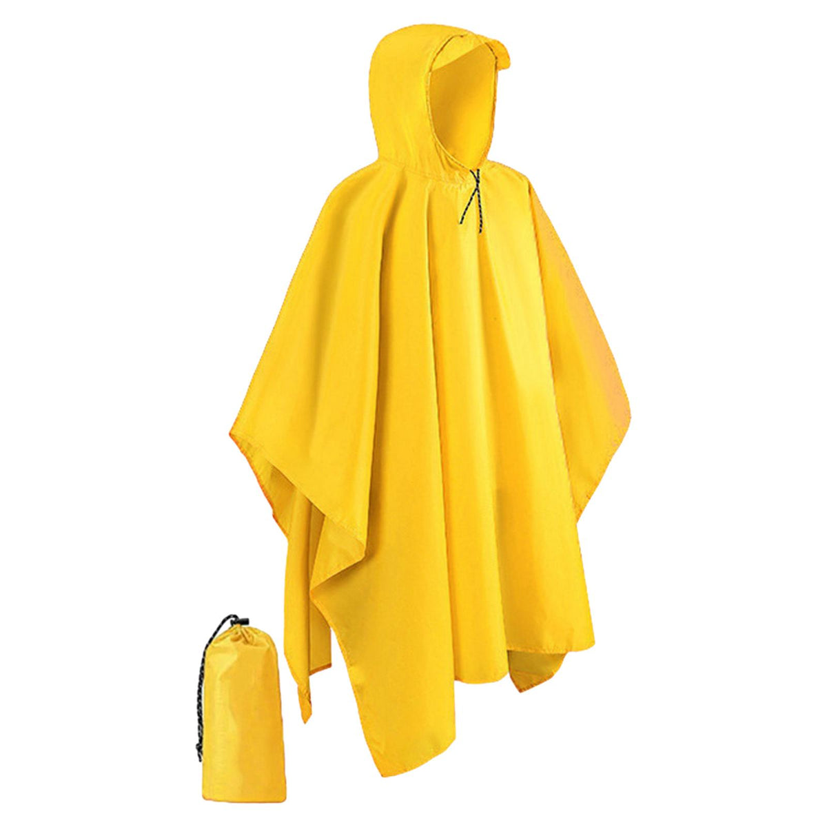 Maxbell Hooded Rain Poncho Portable Rainwear Jacket for Backpacking Yellow