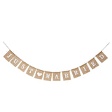 Maxbell Reusable Burlap Bunting Banner Wedding Banner for Anniversary Event Party