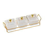 Maxbell Divided Serving Dishes Dried Fruit Plate Nuts Tray for Snacks Clear 3 Grids