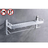 Max Aluminum Bathroom Shelf w/Towel Bar Shower Storage Wall Mount  Single