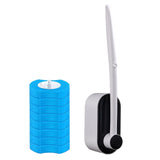 Maxbell Disposable Toilet Brush Cleaning Tool for Home Bathroom Black 8x Blue Head