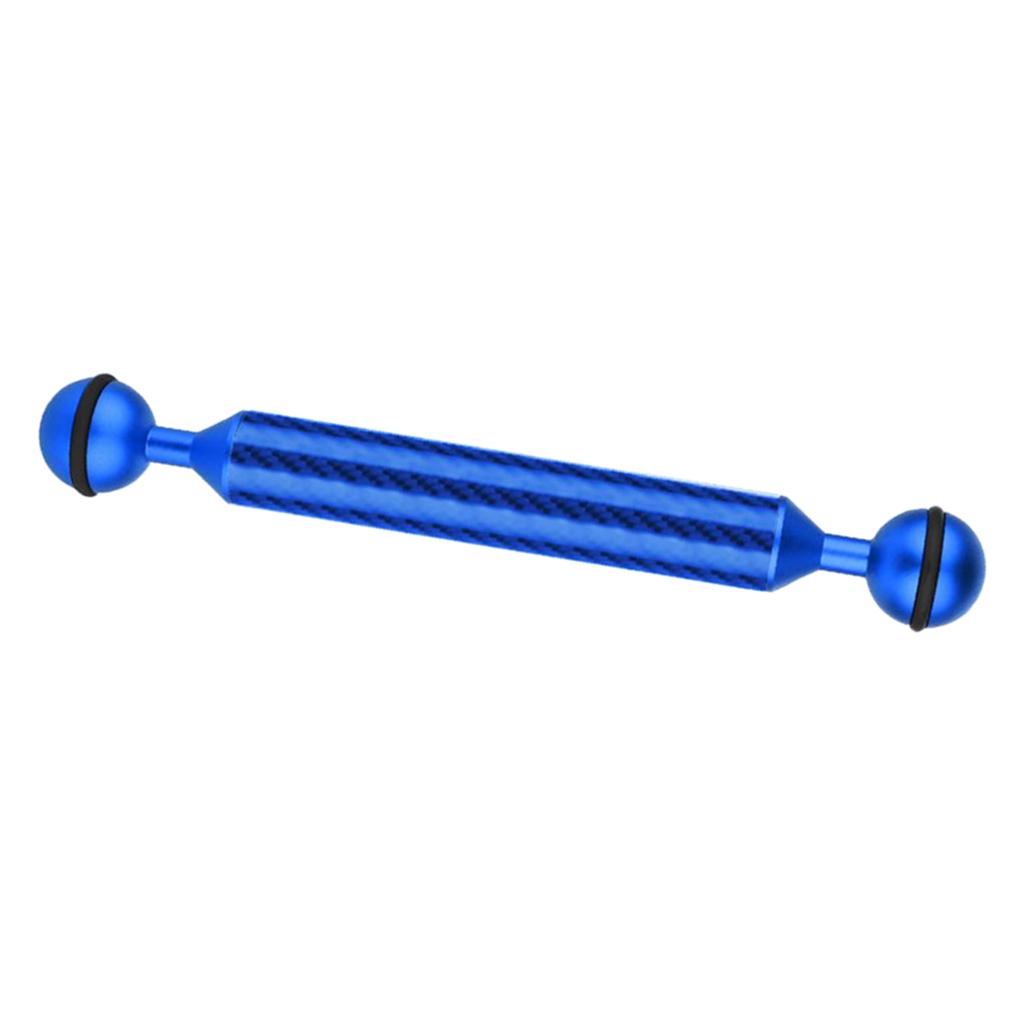 Max Camera Diving Ultra Light Carbon Fiber Double Ball Head Lamp Arm 7" Blue