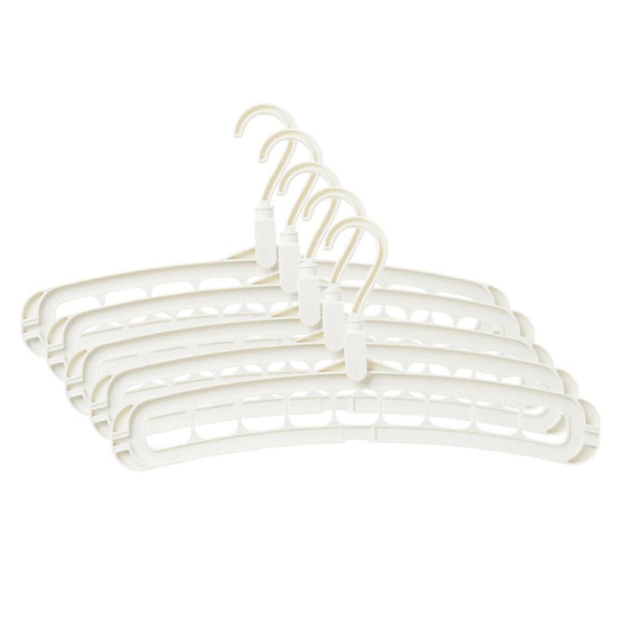 Maxbell 5 Pcs Clothes Coat Hanger Wardrobe Space Save Organizer Multifunction White - Aladdin Shoppers