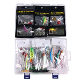 Maxbell 52pcs Fishing Lure Kits Set Soft Hard Crankbait Jig Hook Swivel Tackle Box