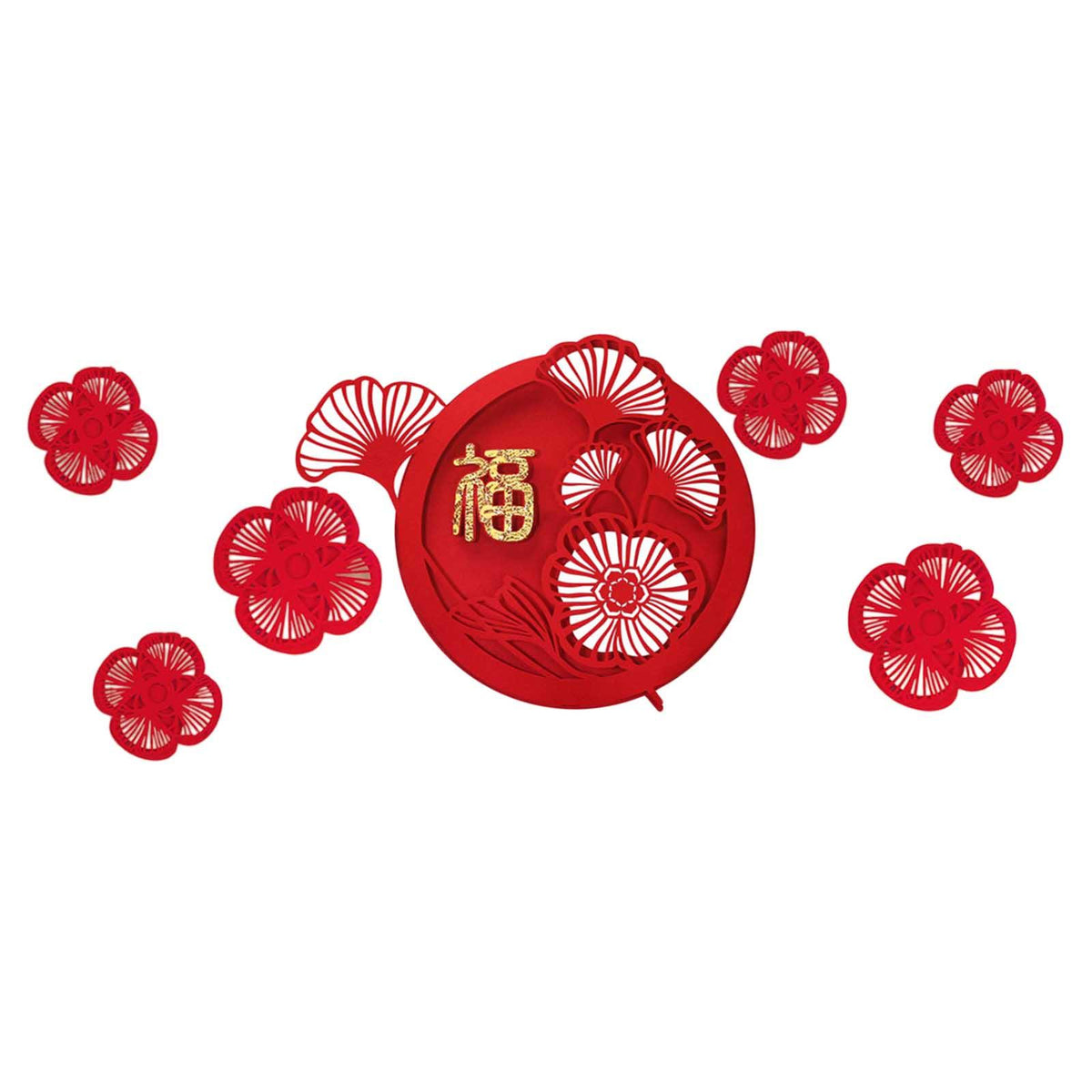 Maxbell Chinese New Year Door Stickers Decor Blessing Word Fu Character for Party style A