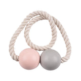 Max 1 Pair Magnetic Wooden Beads Window Curtain Tie Back Pink + Gray