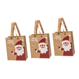 Maxbell 3 Pieces Kraft Christmas Gift Bags Goody Treat Bags for Holiday Christmas Santa Claus