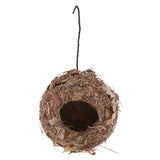 Max Handmade Straw Bird Nest House Hatch Breeding Grass Cave H:Round Grass House