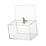 Maxbell Acrylic Donation Box Transparent Lockable for Desk Tabletop Community Events