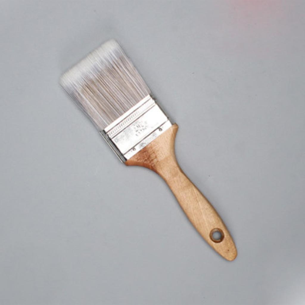 Maxbell Wooden Handle Flat Head Brushes Reusable DIY Wall Decorating Brush 2.5inch