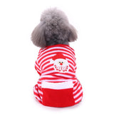 Maxbell Cute Christmas Dog Cat Polyester Coat Stripped T Shirt Christmas Clothes  S