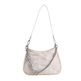 Maxbell Casual Dumpling Bun Heart Pattern Underarm Bags Purse Girls Shoulder Bag White