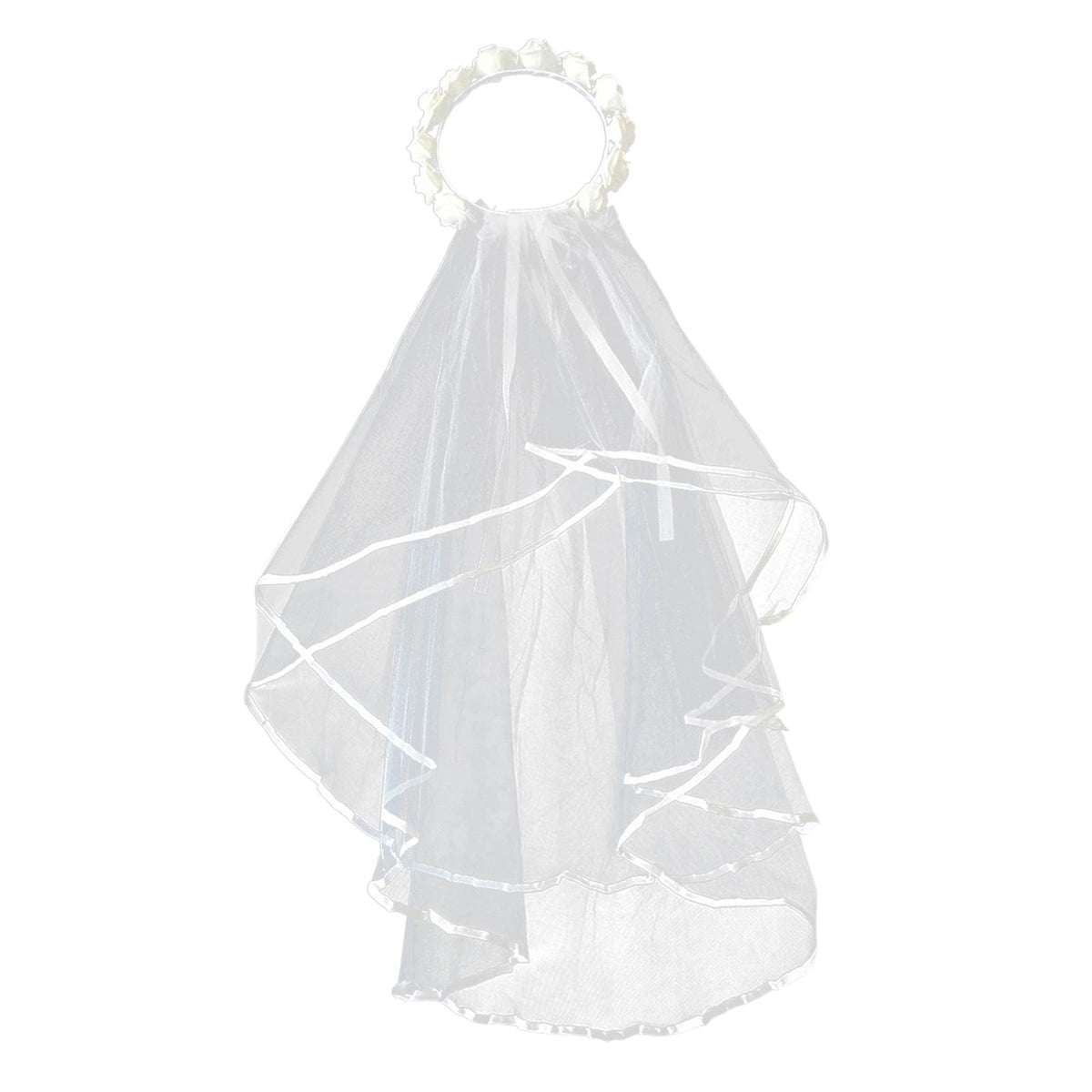 Maxbell Bridal Veil Flower Headband Rose Flower Wreath for Beach Photo Props Holiday