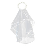 Maxbell Bridal Veil Flower Headband Rose Flower Wreath for Beach Photo Props Holiday